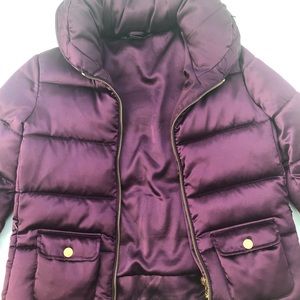 Purple puffer jacket